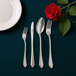 سرویس قاشق و چنگال 24 پارچه ناب استیل مدل Veniz