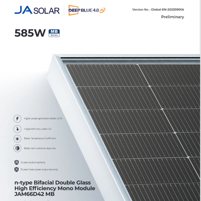 پنل خورشیدی Ja Solar 585w فروش فقط پالتی