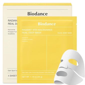 ماسک  ورقه‌ای ویتا نیاسینامید بایودنس (ضد لک و روشن کننده پوست) Biodance Radiant Vita Niacinamide Real Deep Mask