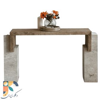 "کنسول سنگی مدرنNobleترکیب دو سنگ رگه‌دار، طراحی خاص و منحصربه‌فرد"