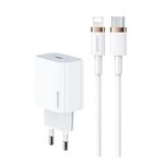 شارژر 20 واتی یوسمز T49 همراه کابل تایپ سی به لایتنینگ