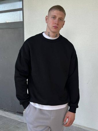 دورس ساده یقه گرد رنگ مشکی / قالب اوور سایز / باکسی / برند The dad ترکیه