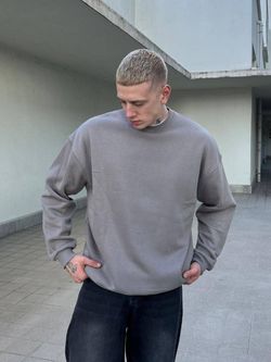 دورس ساده یقه گرد رنگ طوسی/ قالب اوور سایز / باکسی / برند The dad ترکیه