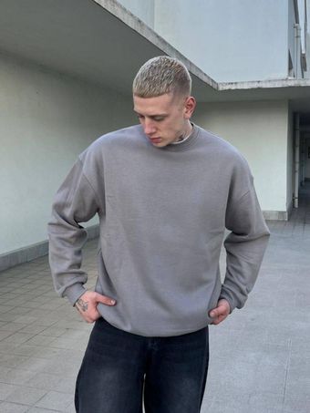 دورس ساده یقه گرد رنگ طوسی/ قالب اوور سایز / باکسی / برند The dad ترکیه