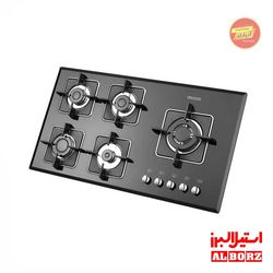 اجاق گاز 5 شعله شیشه ای ایرانی  G5959i استیل البرز