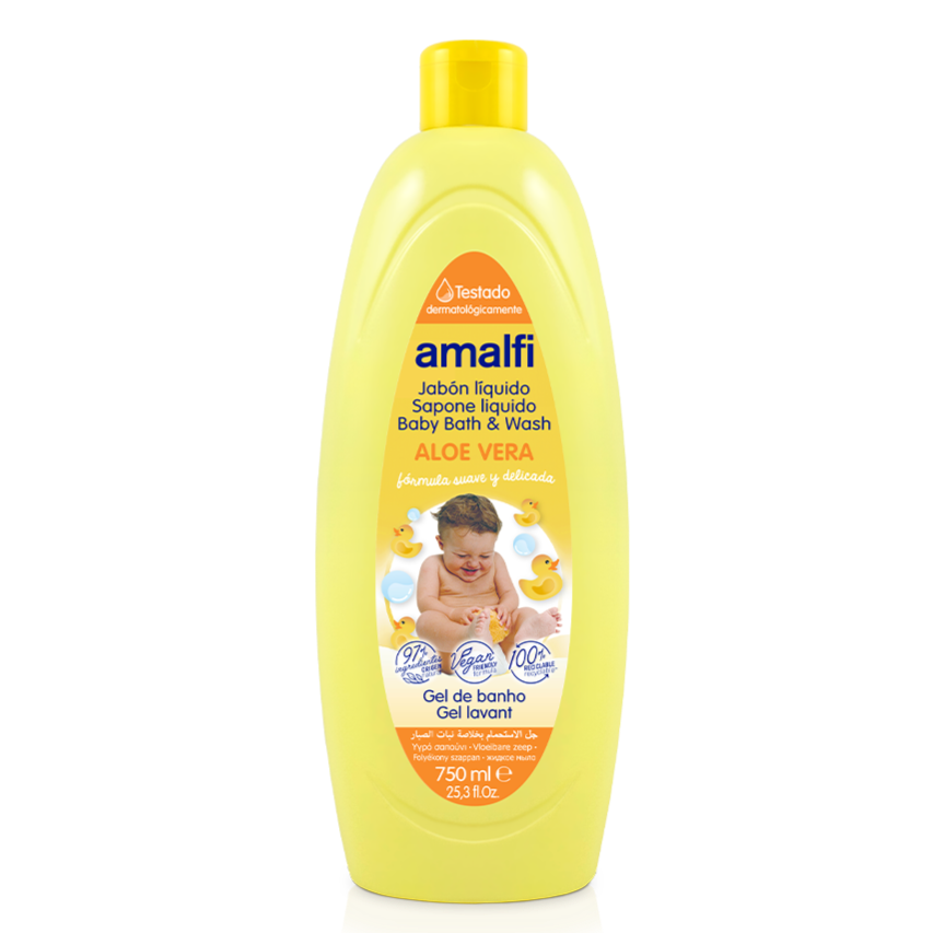 شامپو بدن بچه اورجینال اسپانیایی حاوی آلوئورا 750 میلی لیتر Liquid soap baby aloe vera