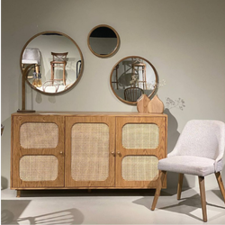 کنسول رابروود و حصیری هنرخم چوب