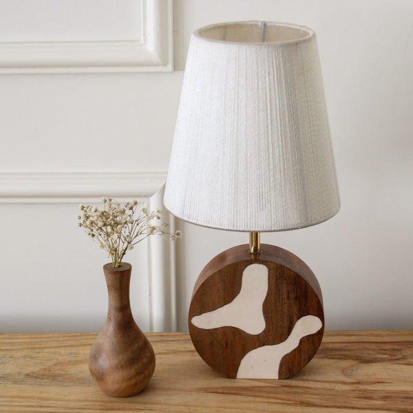 آباژور چوب و رزین مدل دایره