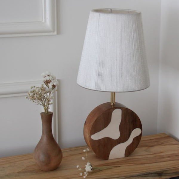 آباژور چوب و رزین مدل دایره