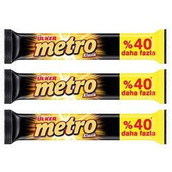شکلات مترو با مغز بادام و کارامل بسته 3 عددی Metro Ulker