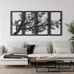 تابلو چوبی آماتیس مدل درخت مجموعه 4 عددی