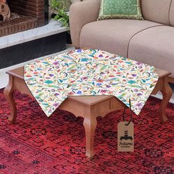 رومیزی برند رومیزی باز طرح مربع  مدل گلهای بهاری کد 11043-1