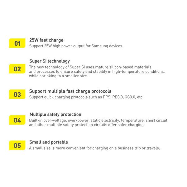 شارژر دیواری 25W باسئوس مدل Baseus Super Si 1C EU