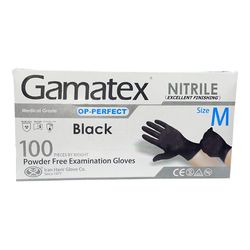 دستکش نیتریل حریر مدل گاماتکس مشکی بسته 100 عددی