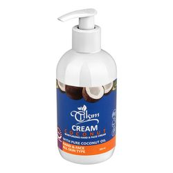 کرم مرطوب کننده دست و صورت تیلسیم مدل coconut oil مناسب انواع پوست حجم 200 میلی لیتر