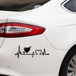 برچسب بدنه خودرو ماتریسیو طرح ضربان قلب تیر مشکی کد M38