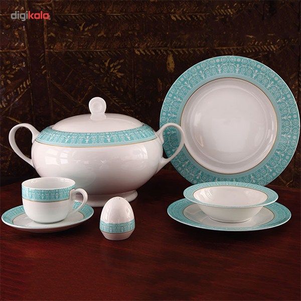 سرویس غذاخوری 28 پارچه 6 نفر چینی زرین ایران مدل Sepid Sadaf Top Grade