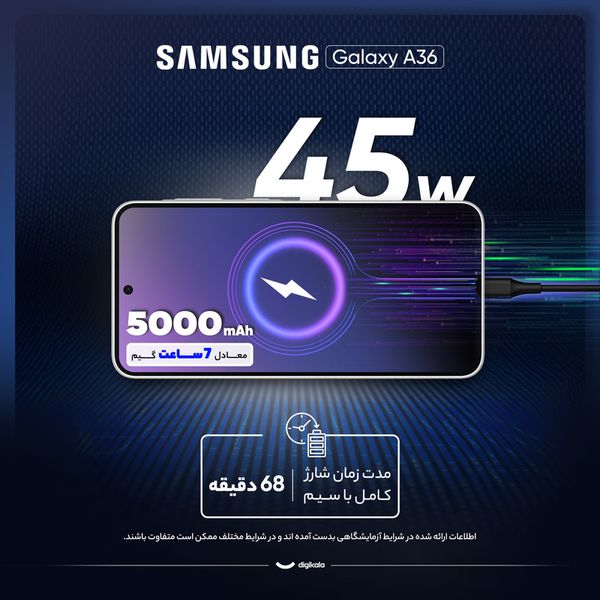 گوشی موبایل سامسونگ مدل Galaxy A36 5Gدو سیم کارت ظرفیت 256 گیگابایت و رم 8 گیگابایت - ویتنام