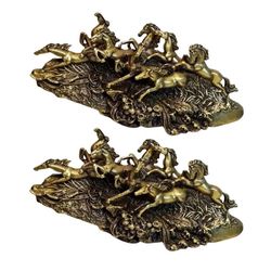 مجسمه برنزی مدل گله اسب 8 تایی کد CHINA1 بسته 2 عددی