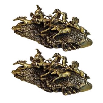 مجسمه برنزی مدل گله اسب 8 تایی کد CHINA1 بسته 2 عددی