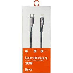 کابل شارژ تایپ سی به لایتنینگ 30 وات biva مدل b001