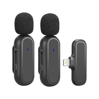 میکروفن یقه‌ای بی‌سیم مدل K61 Dual Lightning - بسته 2 عددی