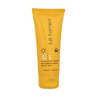 کرم ضدآفتاب و ضدلک بی‌رنگ لافارر مدل SPF50، مناسب پوست‌های چرب، حجم 40 میلی‌لیتر
