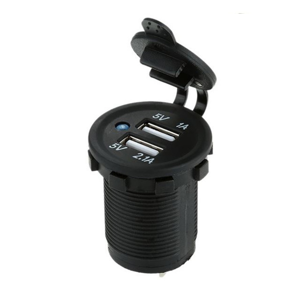 شارژر فندکی USB روپنلی خودرو 2 خروجی 5V چراغ دار (فروش اقساطی)