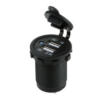 شارژر فندکی USB روپنلی خودرو 2 خروجی 5V چراغ دار