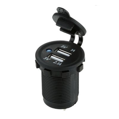 شارژر فندکی USB روپنلی خودرو 2 خروجی 5V چراغ دار (فروش اقساطی)