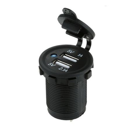 شارژر فندکی USB روپنلی خودرو 2 خروجی 5V چراغ دار (فروش اقساطی)