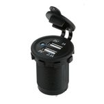 شارژر فندکی USB روپنلی خودرو 2 خروجی 5V چراغ دار (فروش اقساطی)