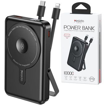 شارژر همراه وایرلس یسیدو مدل YP72 با ظرفیت 10000 میلی آمپر ساعت