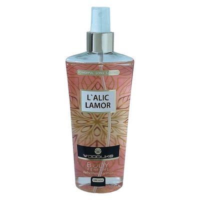 بادی اسپلش زنانه وودلایک مدل lamor حجم 250 میلی لیتر