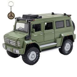 ماکت ماشین بازی فلزی عقب‌کش موزیکال و چراغدار  بنز یونیماگ مدل MERCEDES BENZ UNIMOG U5000
