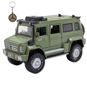 ماکت ماشین بازی فلزی عقب‌کش موزیکال و چراغدار  بنز یونیماگ مدل MERCEDES BENZ UNIMOG U5000