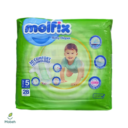 پوشک مولفیکس سایز 5 بسته 28 عددی | جذب بالا و محافظت از پوست کودک