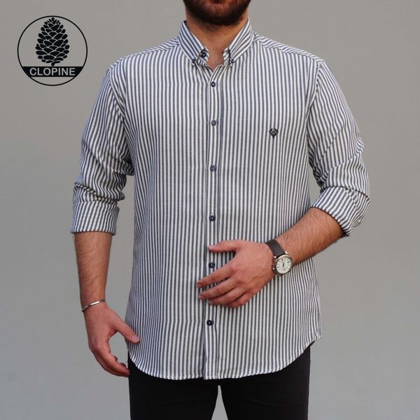 پیراهن راه راه مردانه پنبه ای - کد 0031