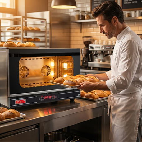 فر کانوکشن صنعتی 4 سینی SGS مدل KF4 | فر حرفه‌ای قنادی و بیکری