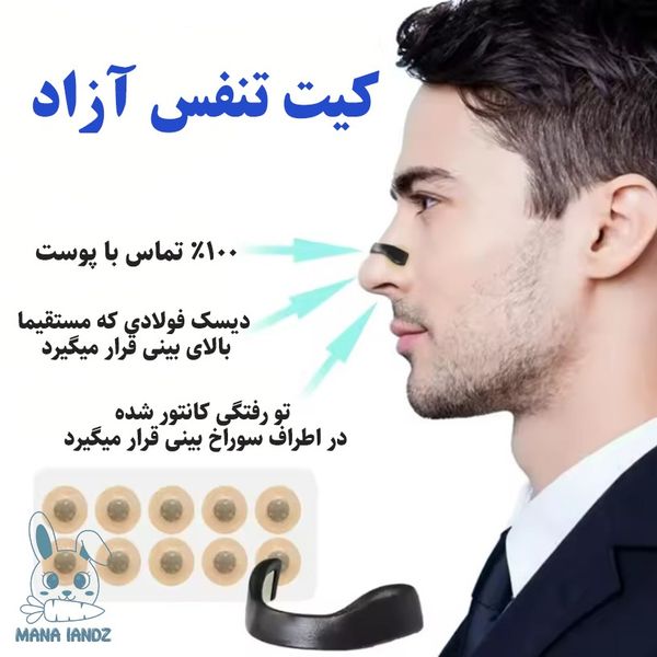 کیت گشاد کننده تنفسی بینی ورزش و خواب ( باز کننده بینی مگنتی)