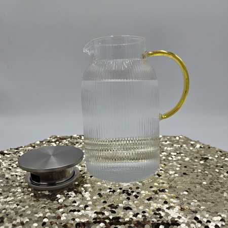 پارچ پیرکس دسته طلایی پذیرایی