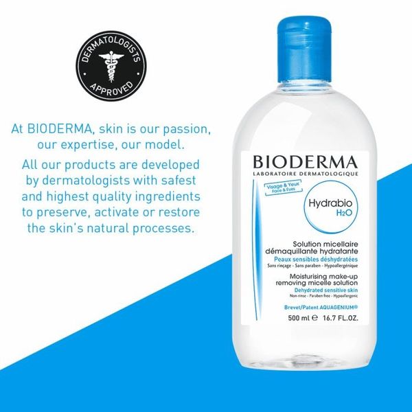 میسلار واتر پاک کننده آرایش مناسب انواع پوست Bioderma Hydrabio Moisturizing Micellar Water