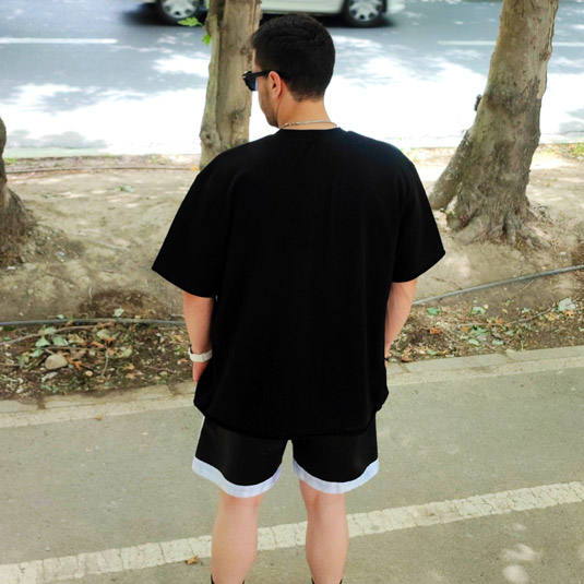 تیشرت پنبه ای اورسایز طرح یوونتوس کد 94