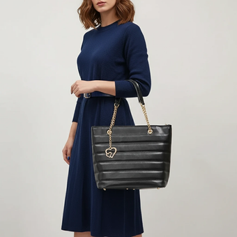 کیف گلدوزی راه راه مات آویزدار