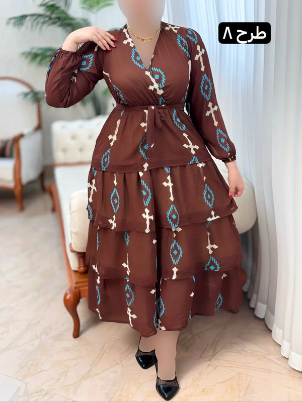 پیراهن حریر طبقه ای 3170
