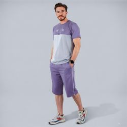 ست تی شرت و شلوارک مردانه آریان نخ باف مدل 17634