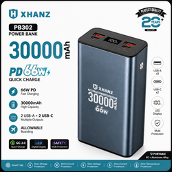 پاوربانک 30000 میلی‌آمپرساعت XHANZ مدل PB302 توان 66 وات PD