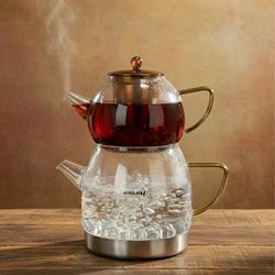 ست کتری‌قوری پیرکس کرکماز مدل نباتی گنجایش 2.2 لیتر کد 1345