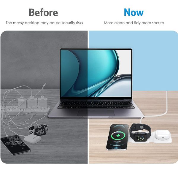 شارژر بی سیم مدل 3in1 magnetic wireless charger