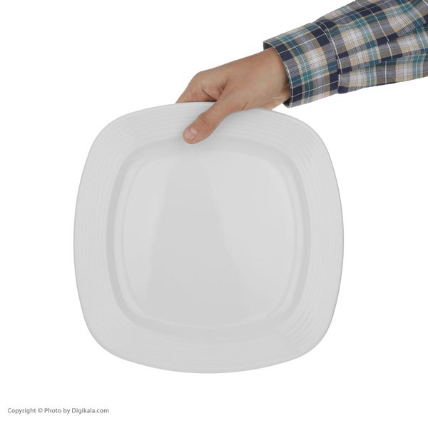 بشقاب غذاخوری چینی زرین ایران سری کواترو هتلی کد 25 درجه عالی بسته 6 عددی